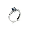 Outlet Anillo Oro Blanco, Zafiro Y Diamantes Para Ella | Anillos