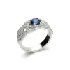 Hot Anillo Oro Blanco, Zafiro Y Diamantes Para Ella | Anillos