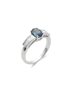 Sale Anillo Oro Blanco, Zafiro y Diamantes Para Ella | Anillos