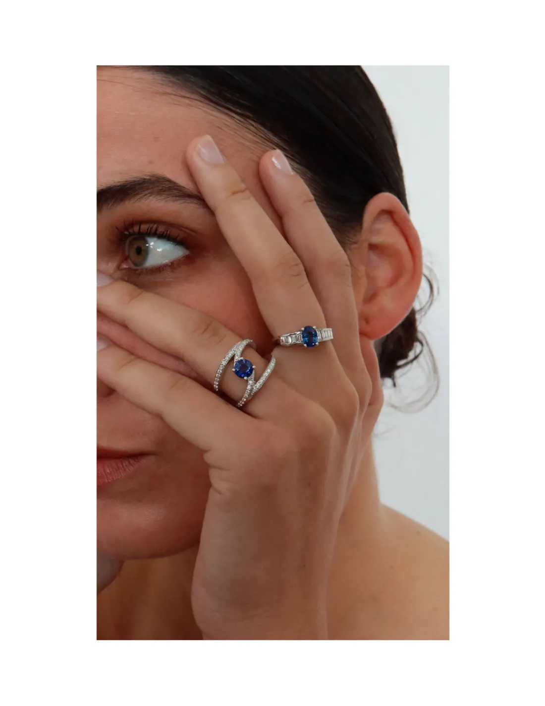 Fashion Anillo Oro Blanco, Zafiro Y Diamantes Para Ella | Anillos