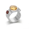 Clearance Anillo Plata Con Citrino Y Granates Anillos | Para Ella