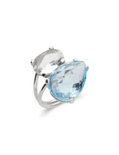 Online Anillo Plata, Topacio Y Cuarzo Para Ella | Anillos