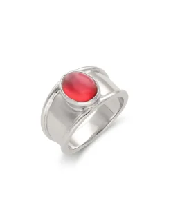 Online Anillo Plata Y Piedra Granate Para Ella | Anillos