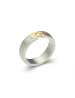 Hot Anillo-Solitario Oro Blanco-Amarillo Y Diamante Para Ella | Solitarios