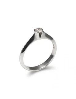 New Anillo-Solitario Oro Blanco Y Diamante Para Ella | Solitarios