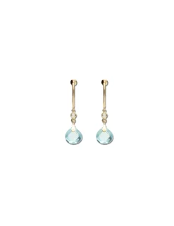 Online Argollas Oro Amarillo, Topacio Y Diamante Pendientes | Para Ella