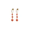 Sale Argollas Oro Amarillo Y Coral Para Ella | Pendientes