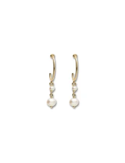 Online Argollas Oro Amarillo Y Perlas Para Ella | Pendientes