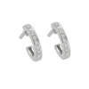 Outlet Argollas Oro Blanco Diamantes Para Ella | Pendientes