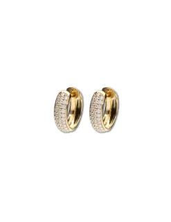 Fashion Argollas Oro Diamantes Para Ella | Pendientes