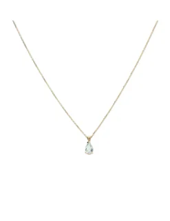 Discount Cadena-Colgante Oro Amarillo Y Aguamarina Gargantillas | Para Ella