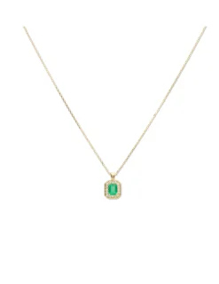Clearance Cadena-Colgante Oro Amarillo, Esmeralda Y Diamantes Para Ella | Collares Y Gargantillas