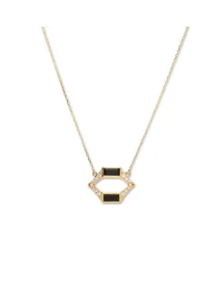 Fashion Cadena-Colgante Oro Amarillo, Diamantes Y Ónix Eclipsia | Para Ella