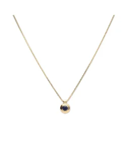 Clearance Cadena-Colgante Oro Amarillo Y Zafiro Para Ella | Collares Y Gargantillas