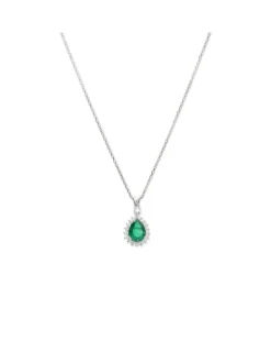 Best Cadena-Colgante Oro Blanco, Esmeralda Y Diamantes Para Ella | Collares Y Gargantillas