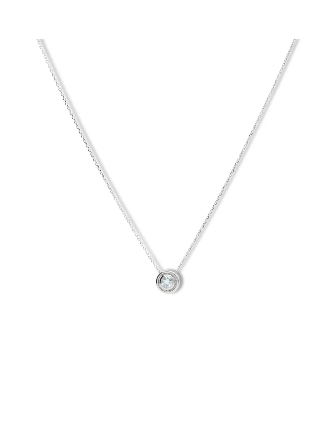 New Cadena-Colgante Oro Blanco Y Aguamarina Para Ella | Collares Y Gargantillas