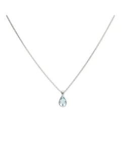 Best Cadena-Colgante Oro Blanco Y Aguamarina Para Ella | Collares Y Gargantillas