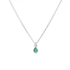 Fashion Cadena-Colgante Oro Blanco, Diamante Y Esmeralda Para Ella | Collares Y Gargantillas