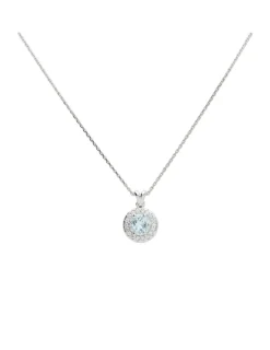 Clearance Cadena-Colgante Oro Blanco, Aguamarina Y Diamantes Para Ella | Collares Y Gargantillas