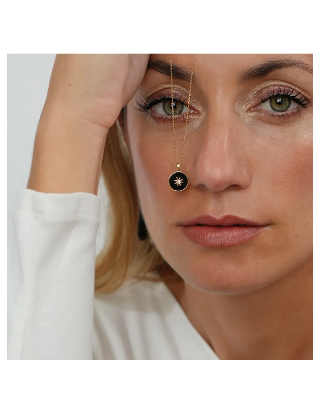 Best Colgante Oro Amarillo, Diamante Y Ónix Eclipsia | Para Ella