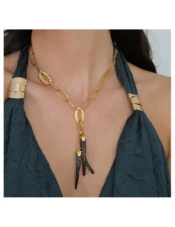 Best Collar Oro Amarillo Y Madera Para Ella | Piezas Únicas