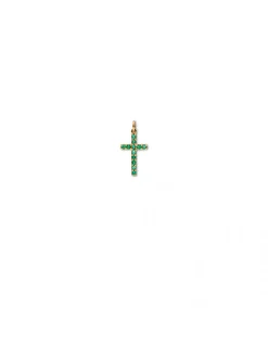 New Cruz Mini Oro Amarillo y Esmeraldas Colgantes | Colgantes