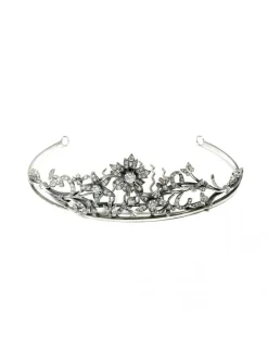 Clearance Diadema Novia Art Deco Plata Y Circonitas Flor Para Ella | Complementos
