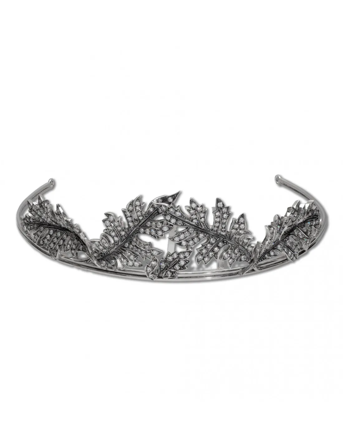 Outlet Diadema Novia Hojas Plata Y Circonita Para Ella | Complementos