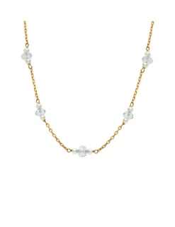 Hot Gargantilla Oro Amarillo Perla Y Aguamarina Collares Y Gargantillas | Para Ella