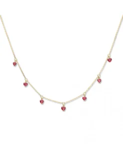 Hot Gargantilla Oro Amarillo Y Rubíes Para Ella | Piezas Únicas