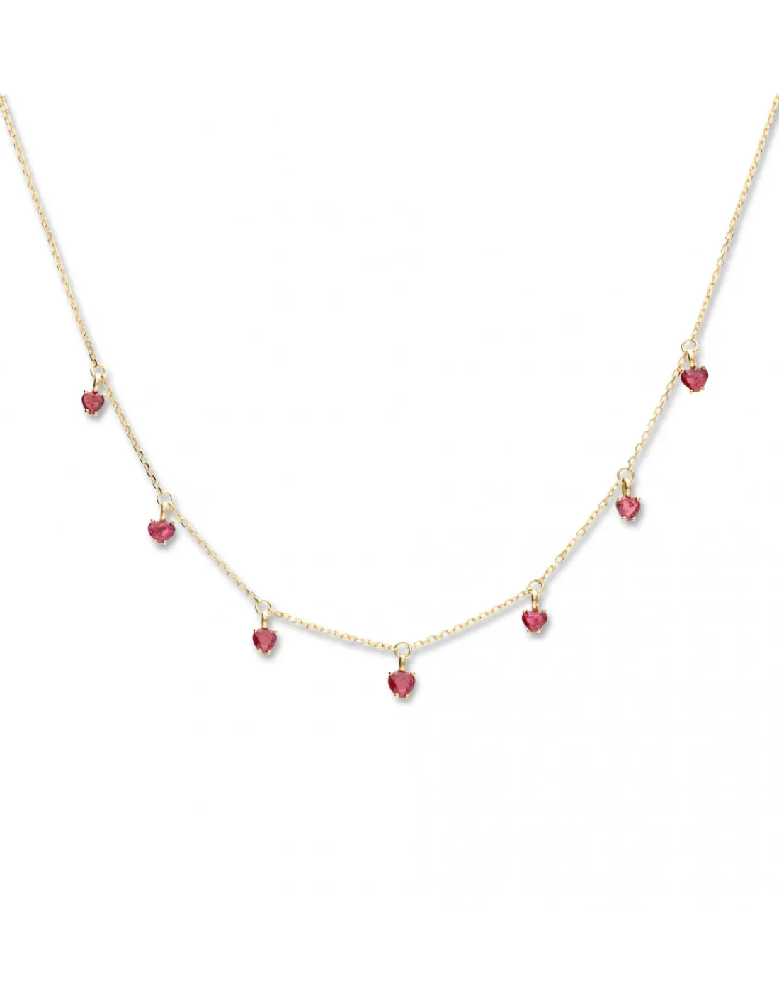 Hot Gargantilla Oro Amarillo Y Rubíes Para Ella | Piezas Únicas