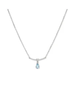 Online Gargantilla Oro Blanco, Aguamarina Y Diamantes Para Ella | Collares Y Gargantillas