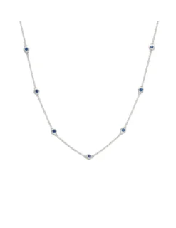 New Gargantilla Oro Blanco Y Zafiros Gargantillas | Para Ella