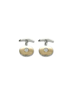 Best Gemelos Plata-Oro Amarillo Y Circonita Para Él | Gemelos