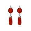 Clearance Pendiente Oro Blanco, Coral Y Diamante Pendientes | Para Ella