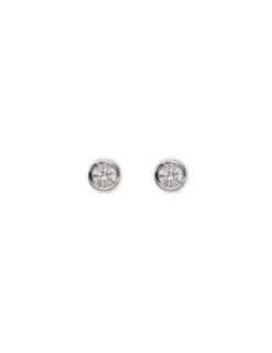 Outlet Pendientes Dormilonas Oro Blanco Y Diamantes Black Diamonds | Para Ella