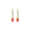 Best Pendientes Oro Amarillo, Circonita Y Coral Para Ella | Pendientes