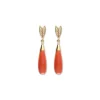 Outlet Pendientes Oro Amarillo, Diamantes Y Coral Para Ella | Pendientes