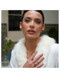 Discount Pendientes Oro Amarillo, Esmeralda Y Diamantes Para Ella | Pendientes