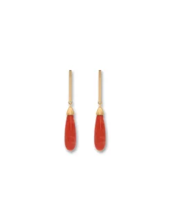 Online Pendientes Oro Amarillo Y Coral Para Ella | Pendientes