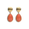 Outlet Pendientes Oro Amarillo Y Coral Para Ella | Pendientes