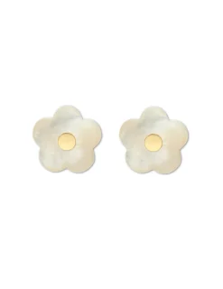 Clearance Pendientes Oro Amarillo Y Nácar Para Ella | Pendientes