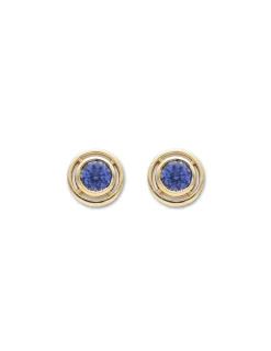 Best Pendientes Oro Amarillo Y Piedra Azul Para Ella | Pendientes