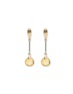 Discount Pendientes Oro Amarillo Y Citrino Para Ella | Pendientes