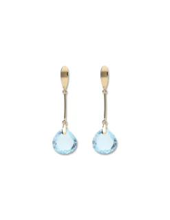 Discount Pendientes Oro Amarillo Y Topacio Para Ella | Pendientes