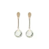 Outlet Pendientes Oro Amarillo Y Amatista Verde Para Ella | Pendientes
