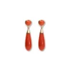 Online Pendientes Oro Amarillo Y Coral Para Ella | Pendientes