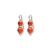Hot Pendientes Oro Amarillo Y Coral Para Ella | Pendientes