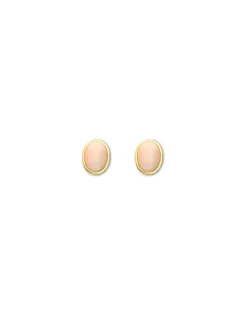 Outlet Pendientes Oro Amarillo Y Coral Piel de Ángel Para Ella | Pendientes
