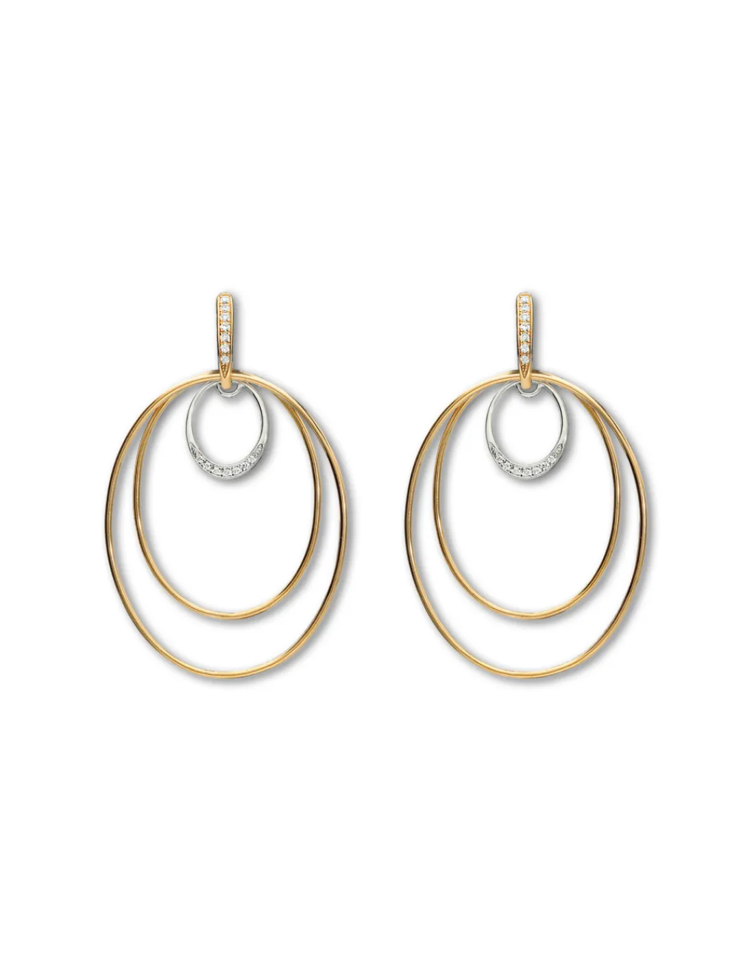 New Pendientes Oro Amarillo-Blanco Y Diamantes Para Ella | Pendientes